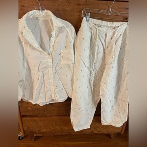 Women's Cream Pajama Set
